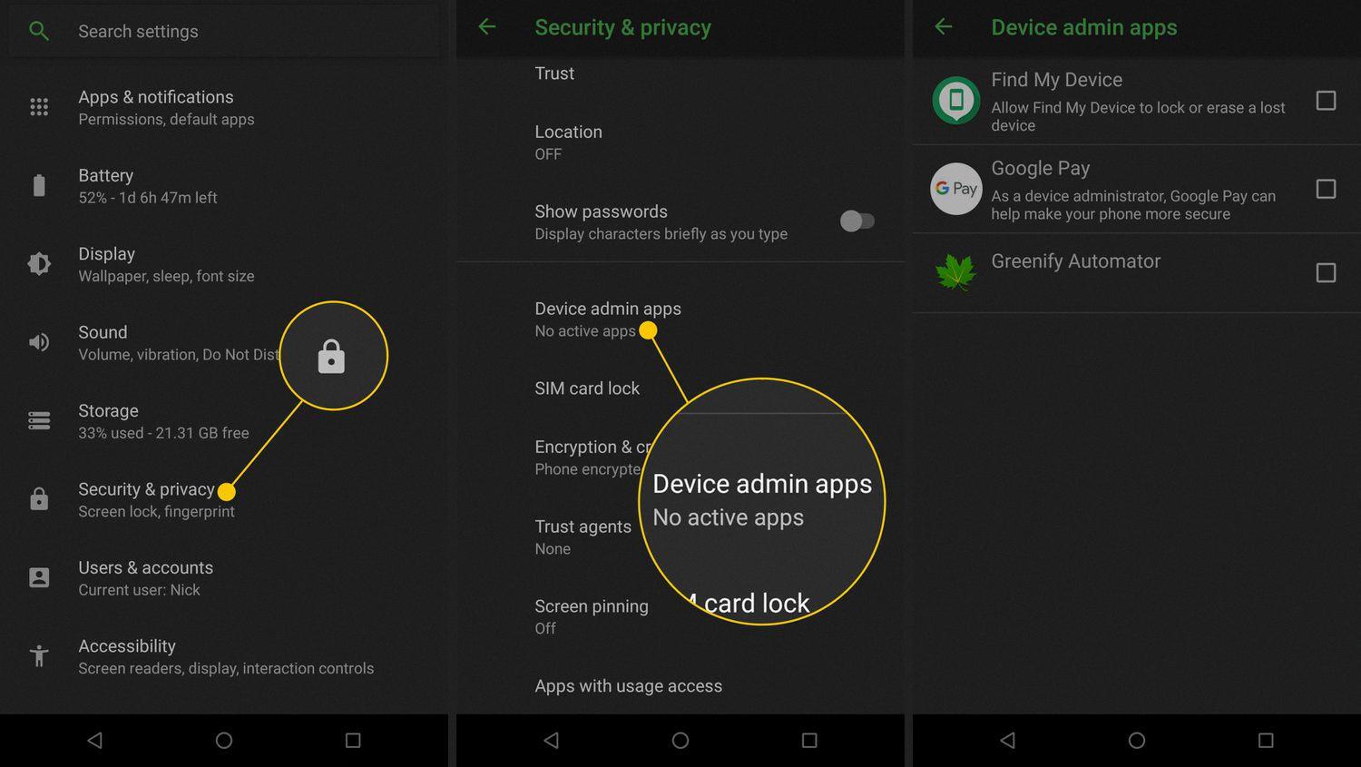how can i find hidden device administrator in android how can i find hidden device administrator in android