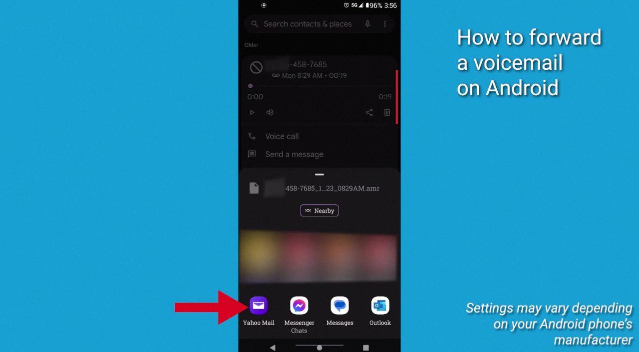 how to forward a voicemail on android