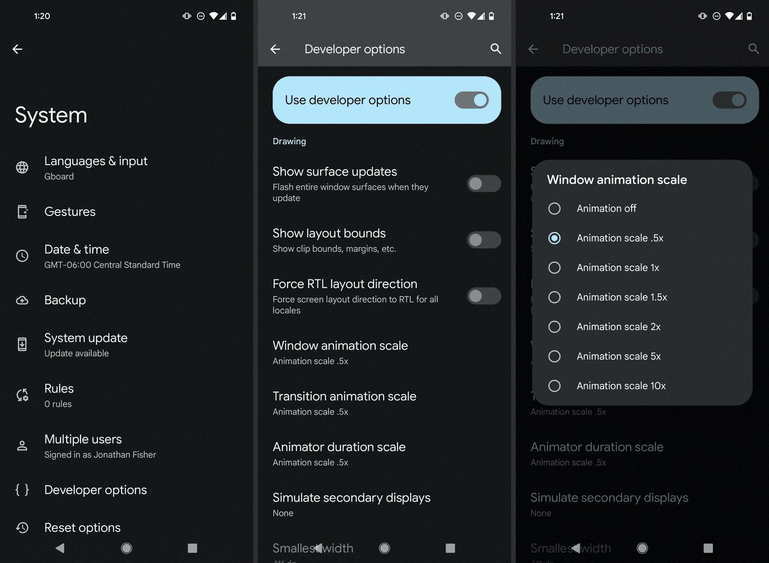 how to make android faster with developer options