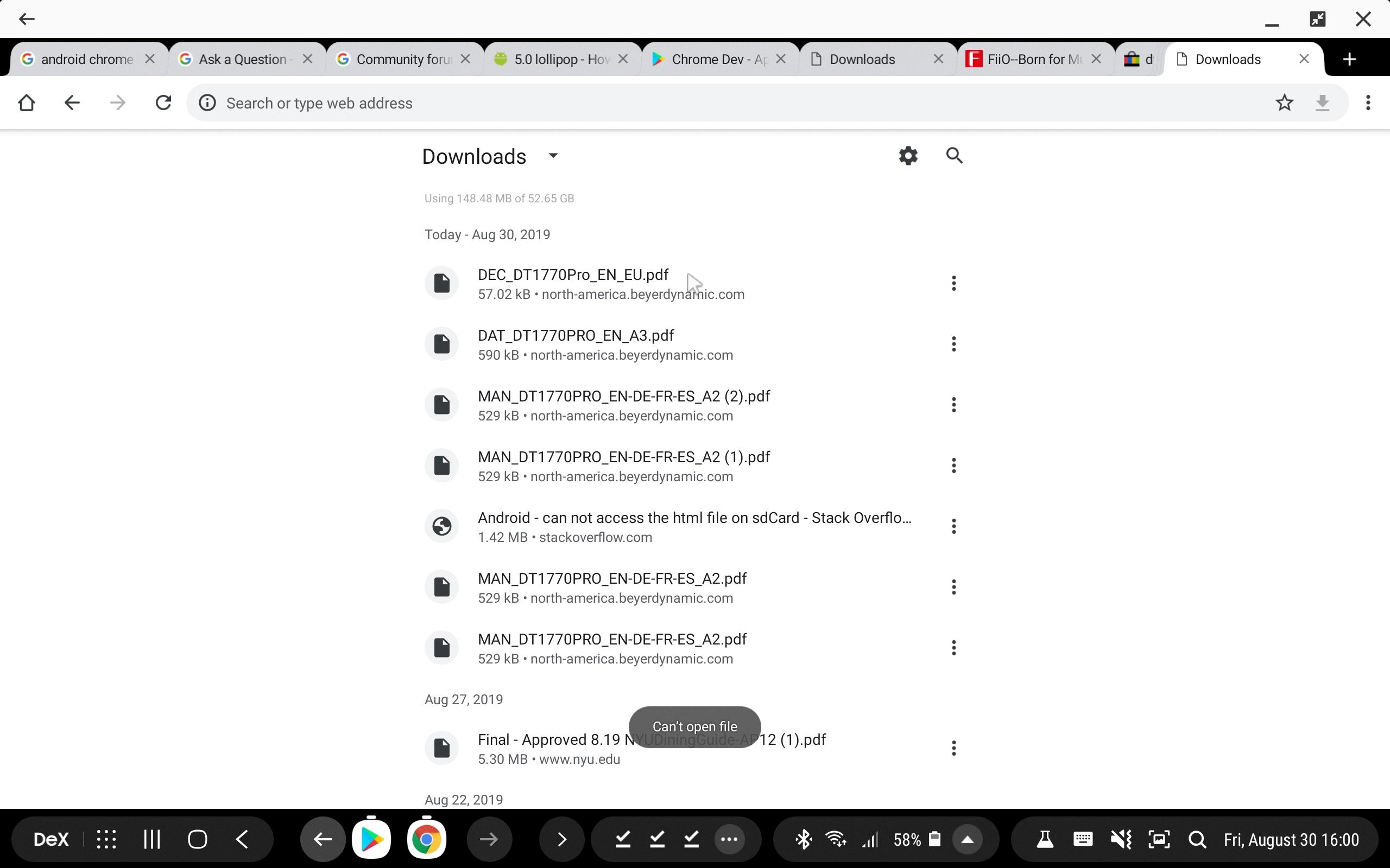 how to open downloaded files on android