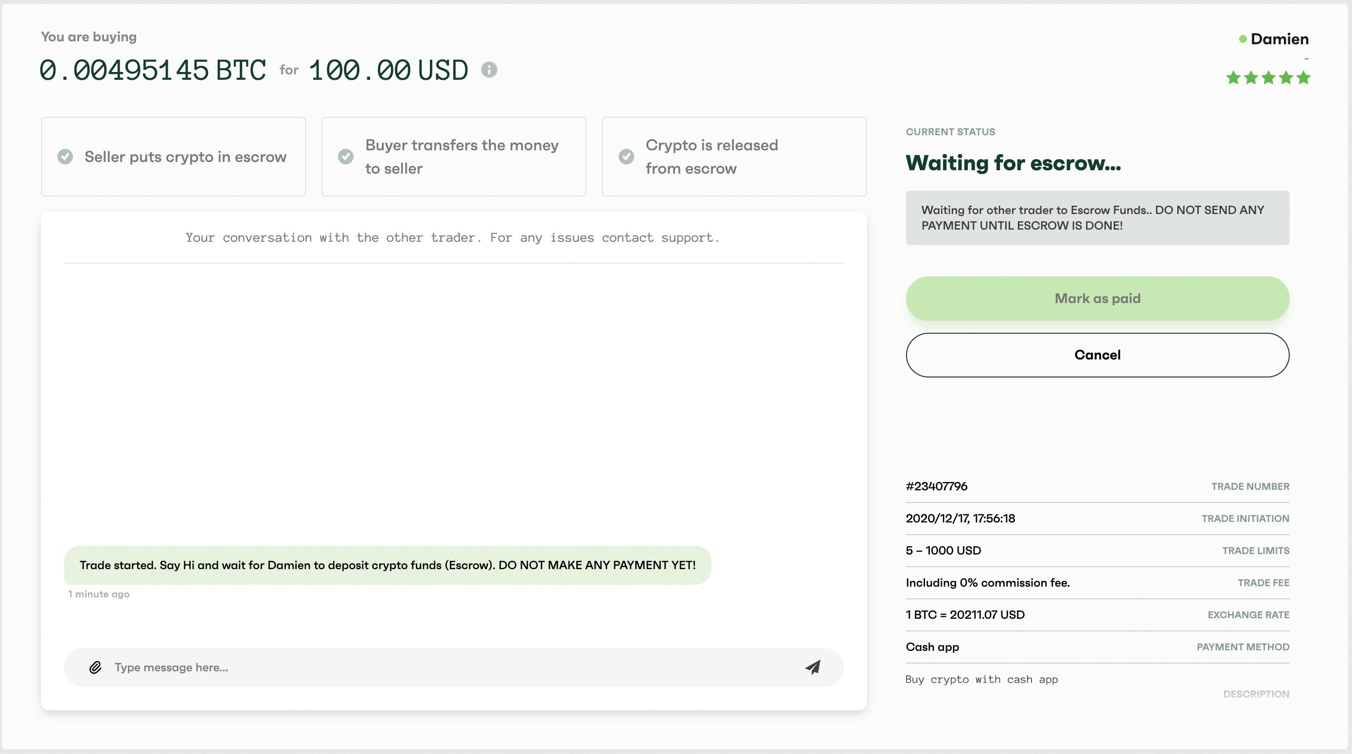 how to pay escrow fee on cash app