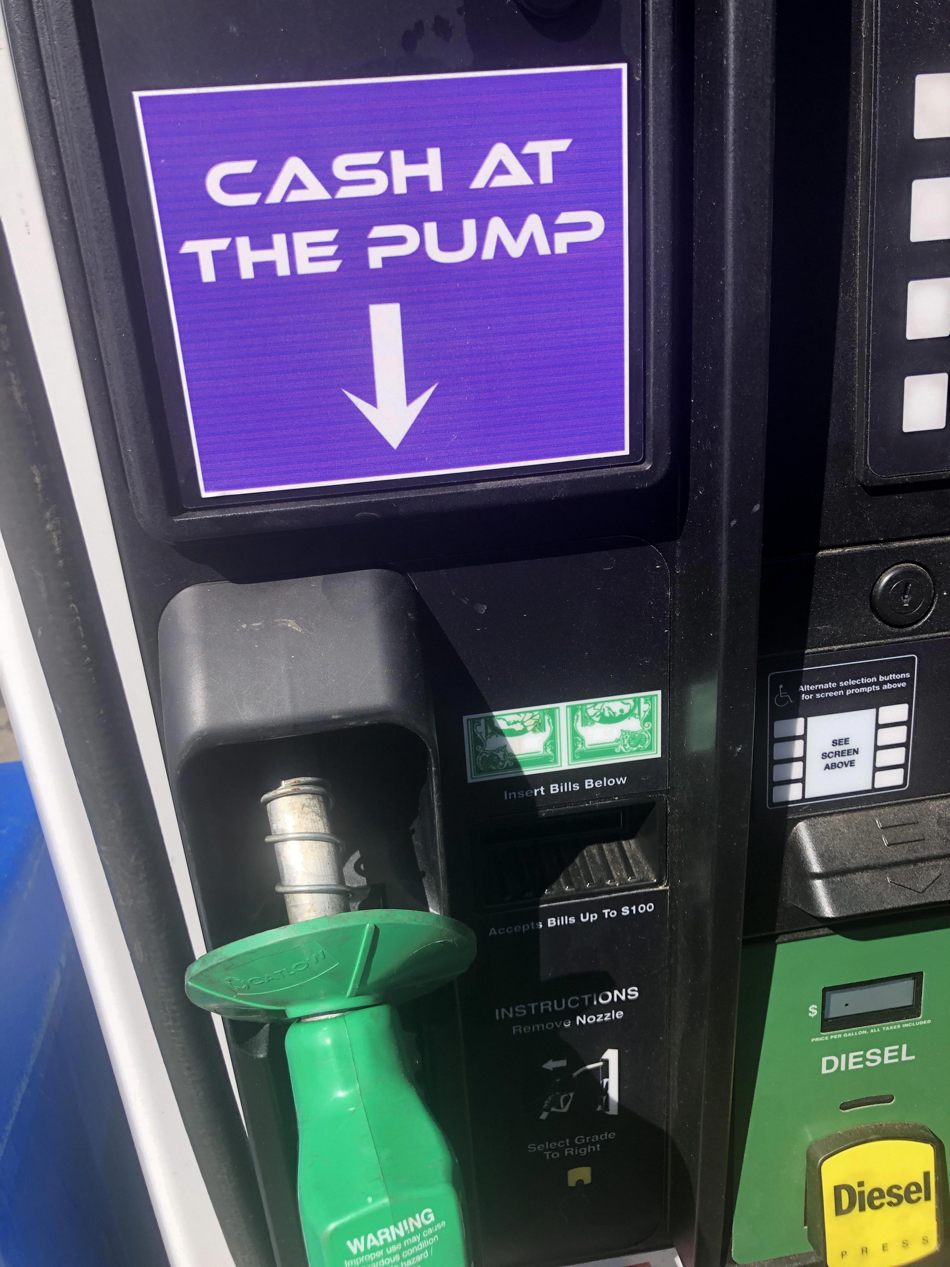 how to pay for gas with cash