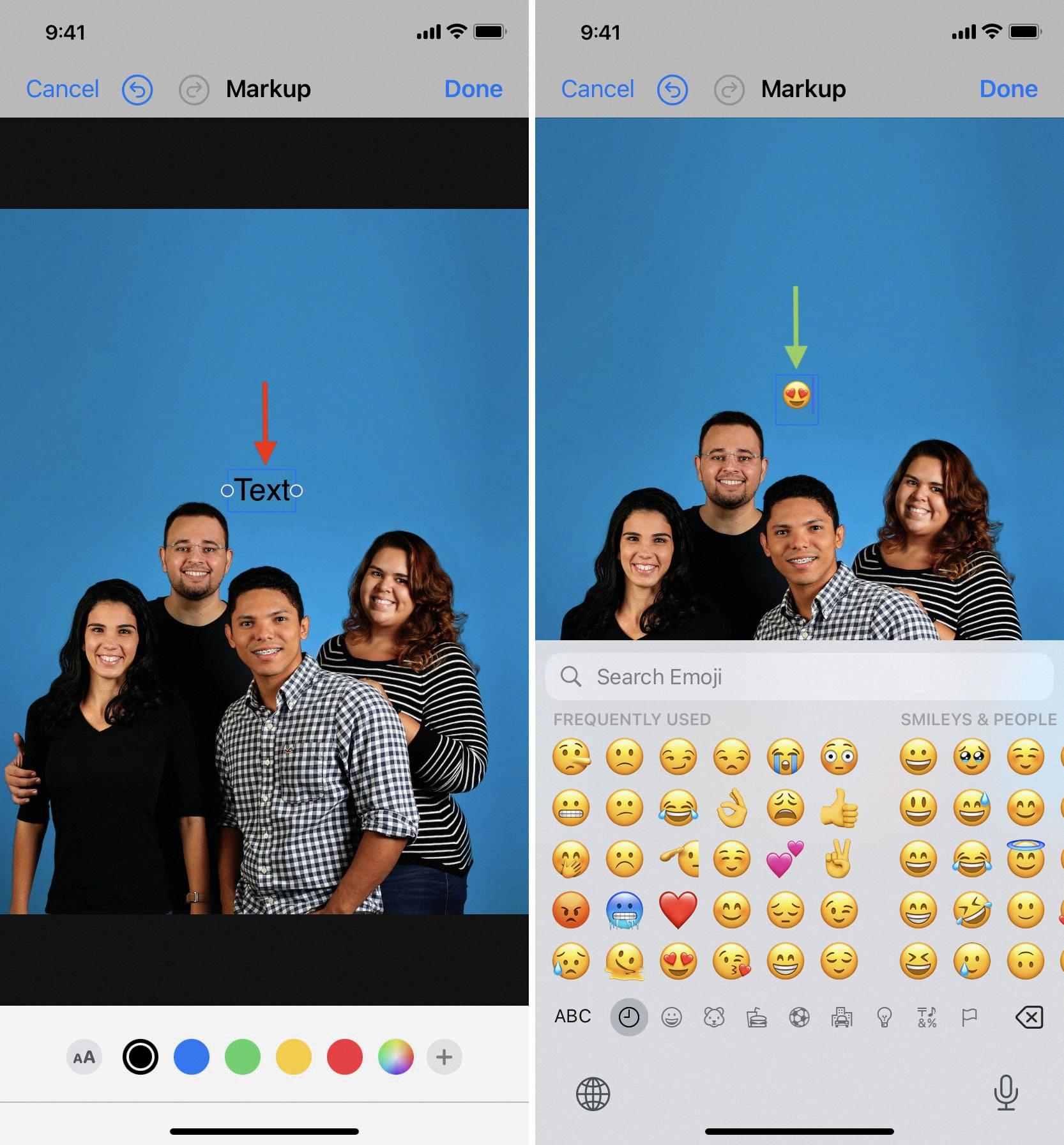 how to put an emoji on a picture iphone