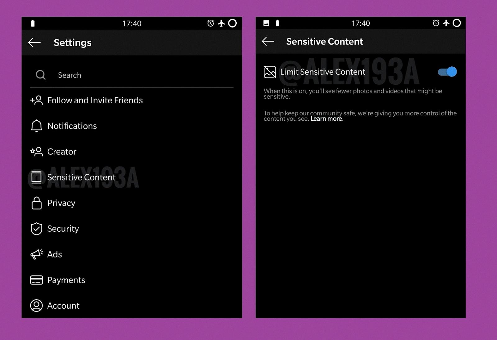 how to put warning on instagram photo