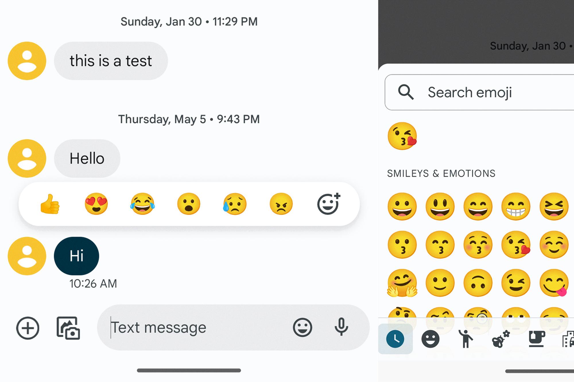 how to react to text messages on samsung