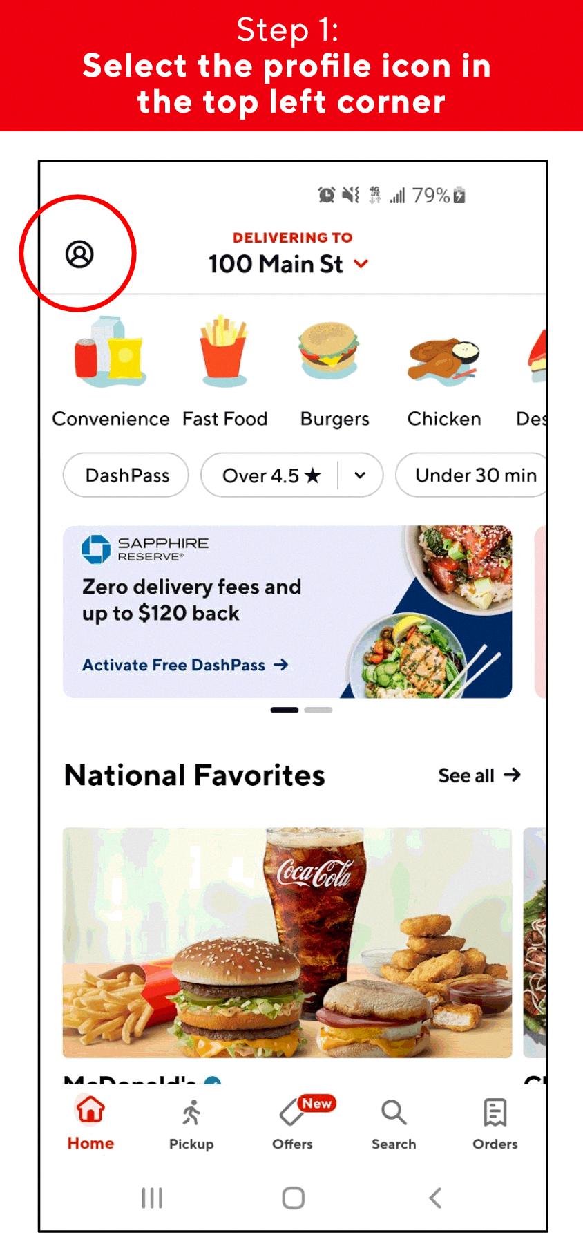 how to remove payment method from doordash on iphone