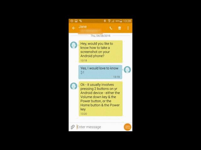 how to screenshot a text message on android
