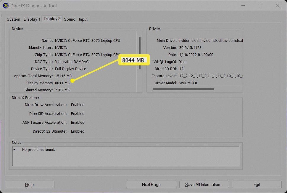 how to see how much vram you have