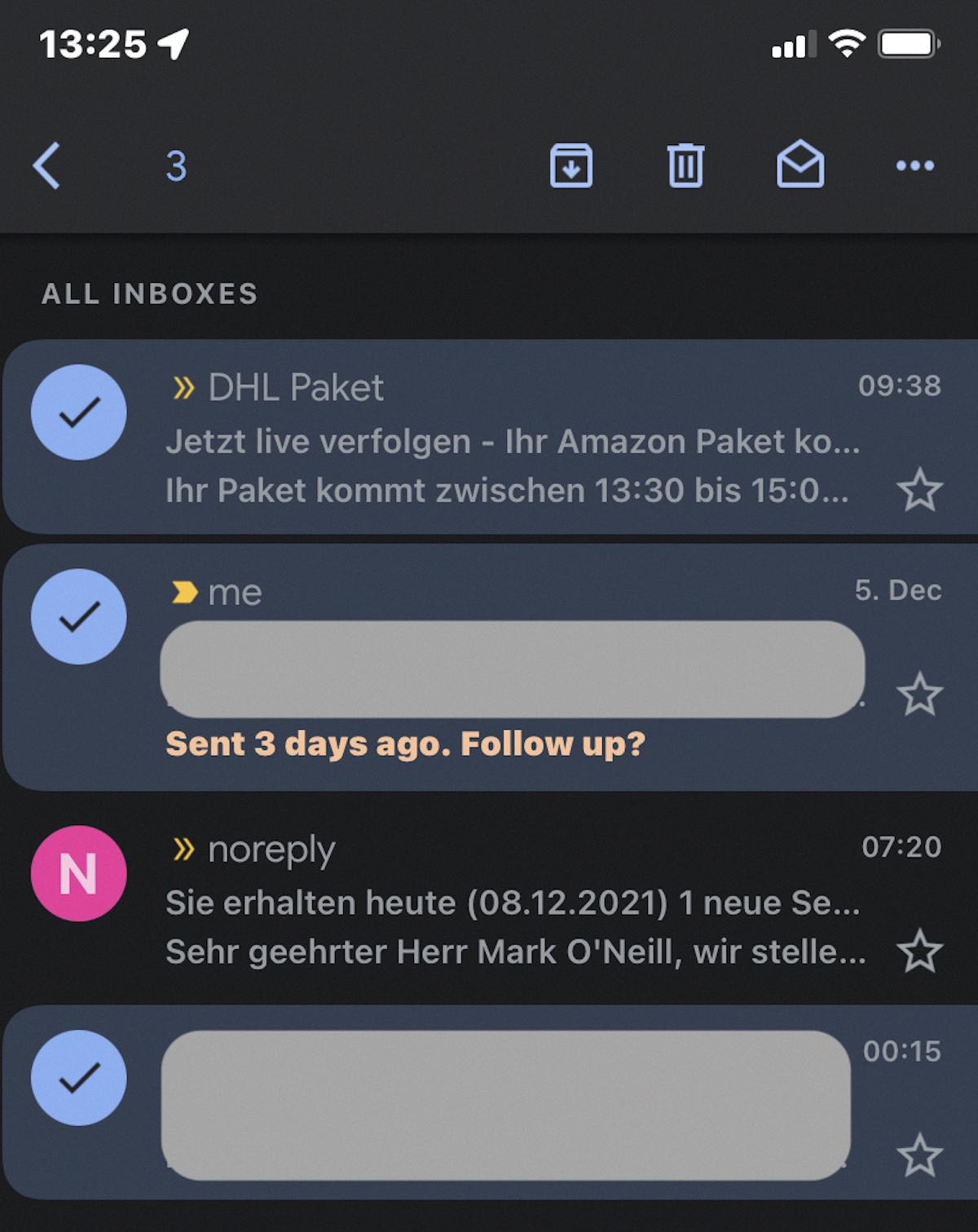 how to select all in gmail iphone