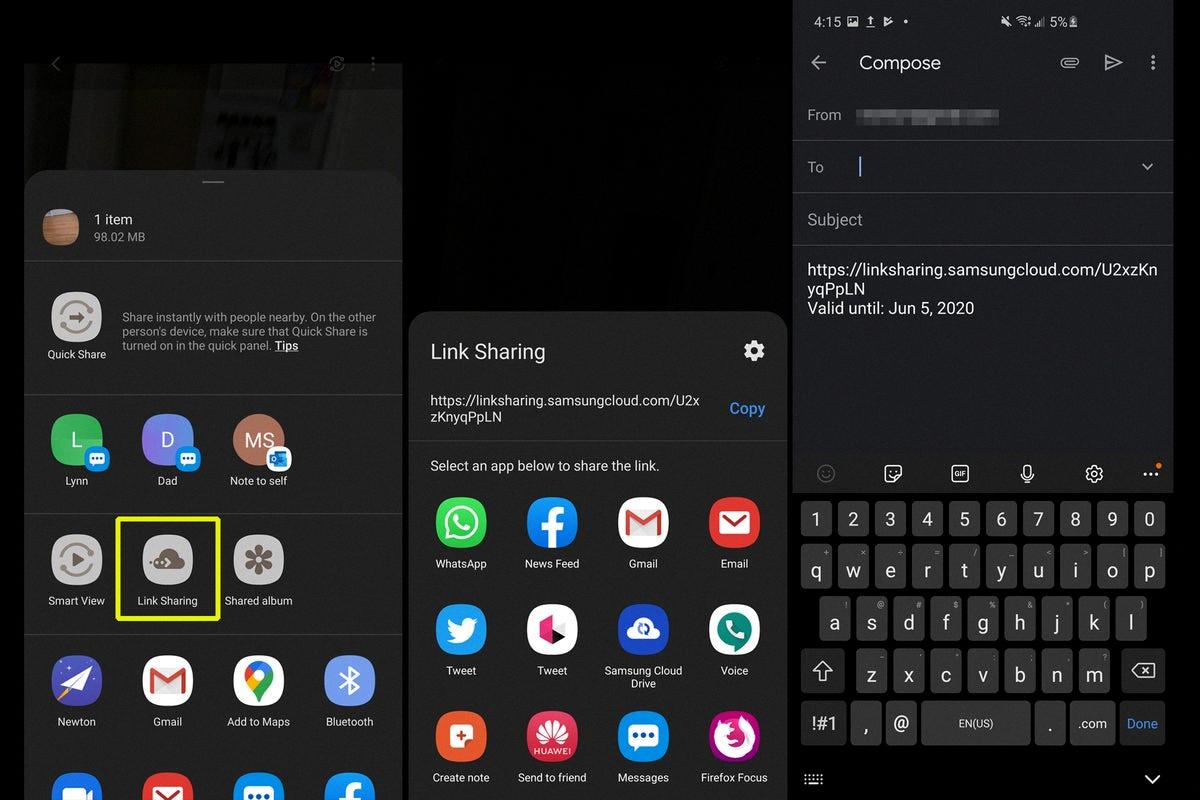 how to send large videos through text on android