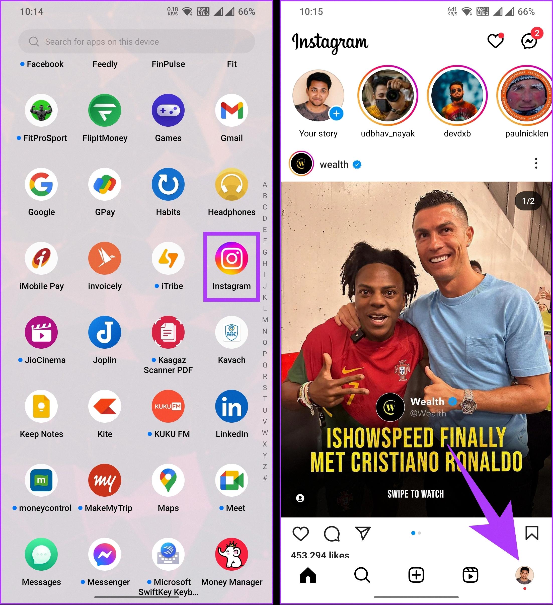 how to share instagram post to snapchat story