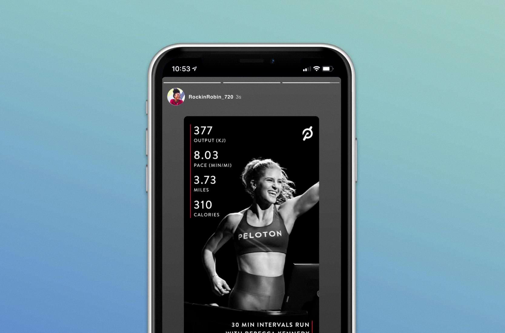 how to share peloton workout on instagram
