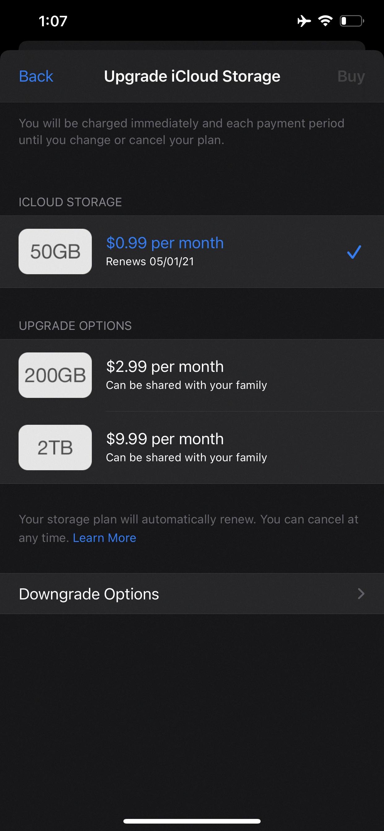 how to stop paying for icloud storage