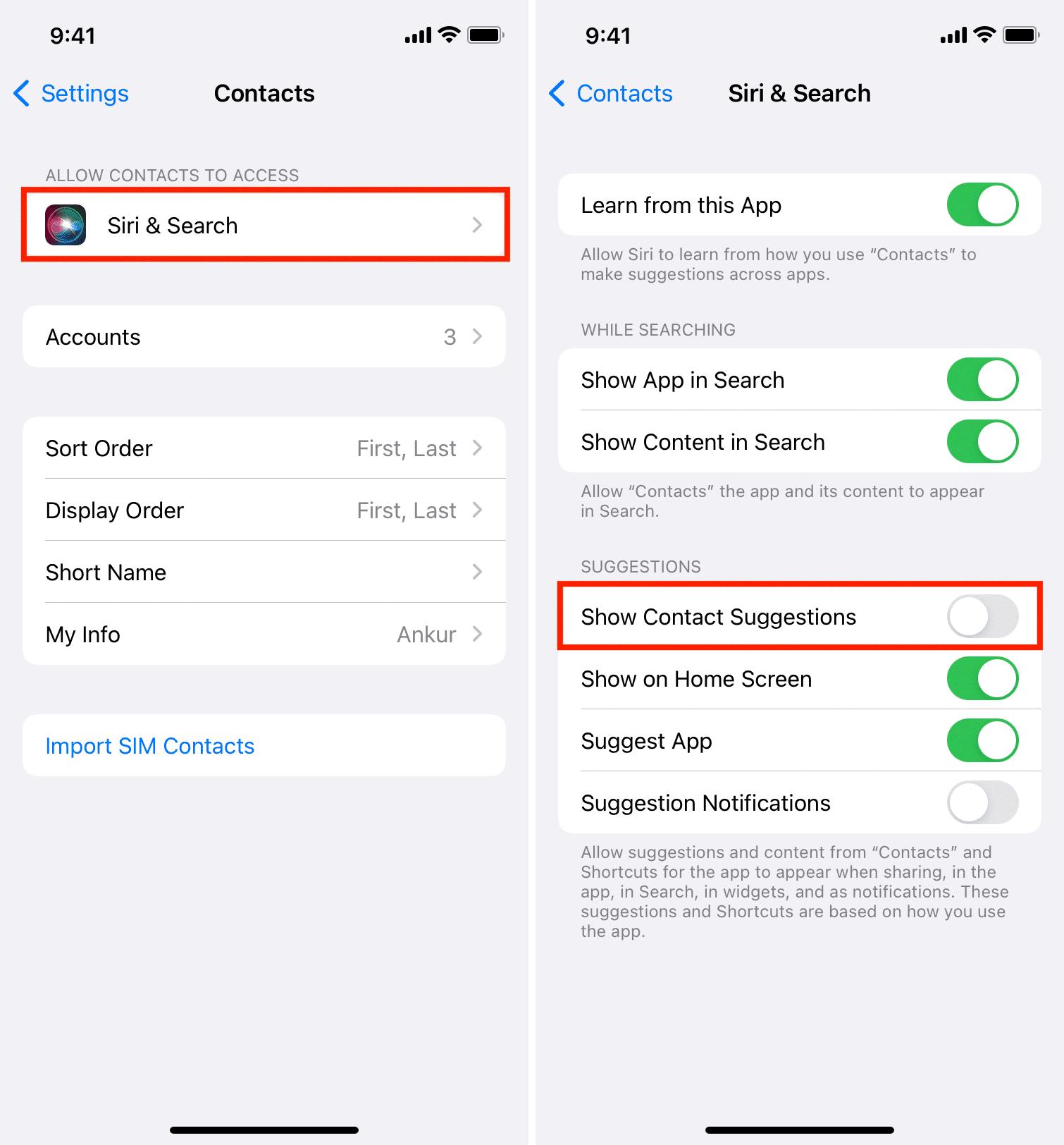 how to take off maybe contact on iphone