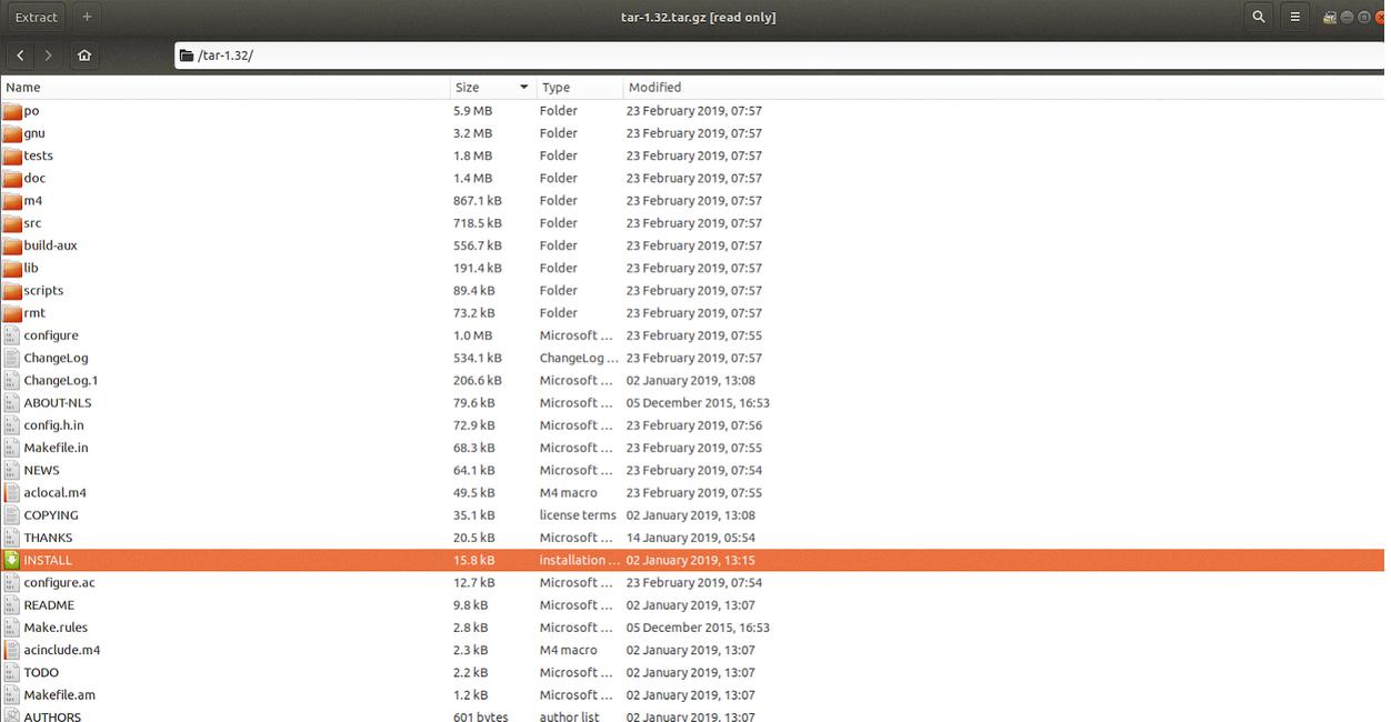 install tar gz