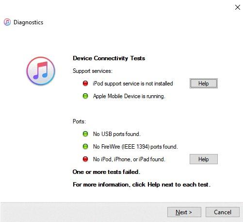 ipod support service is not installed