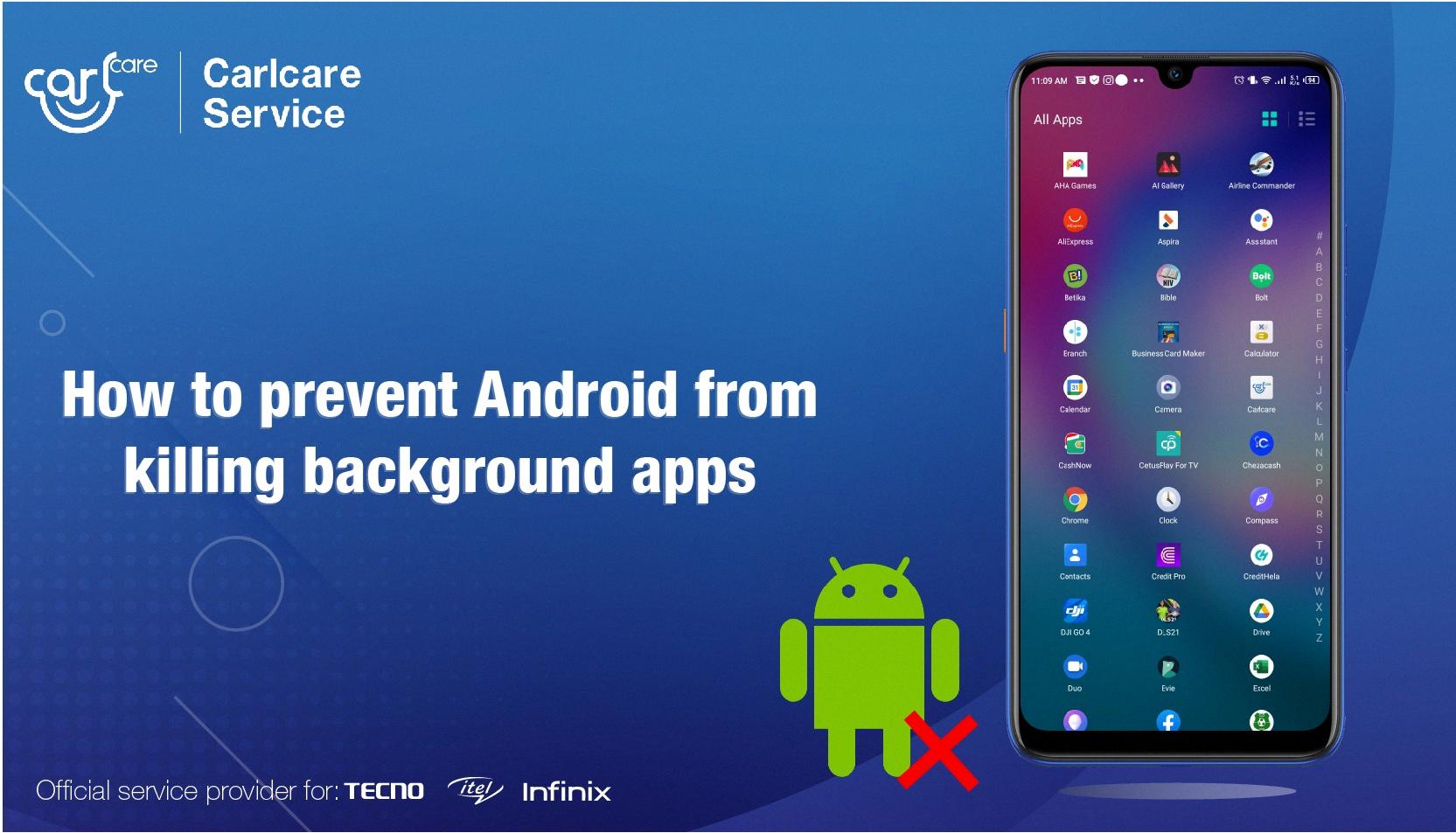 keep app running in background android