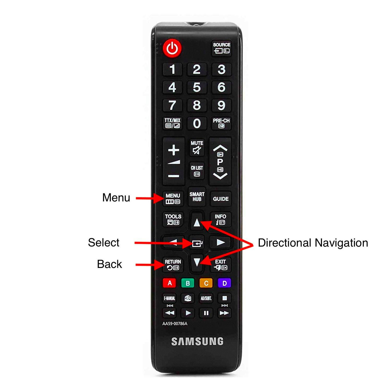 menu button on samsung remote