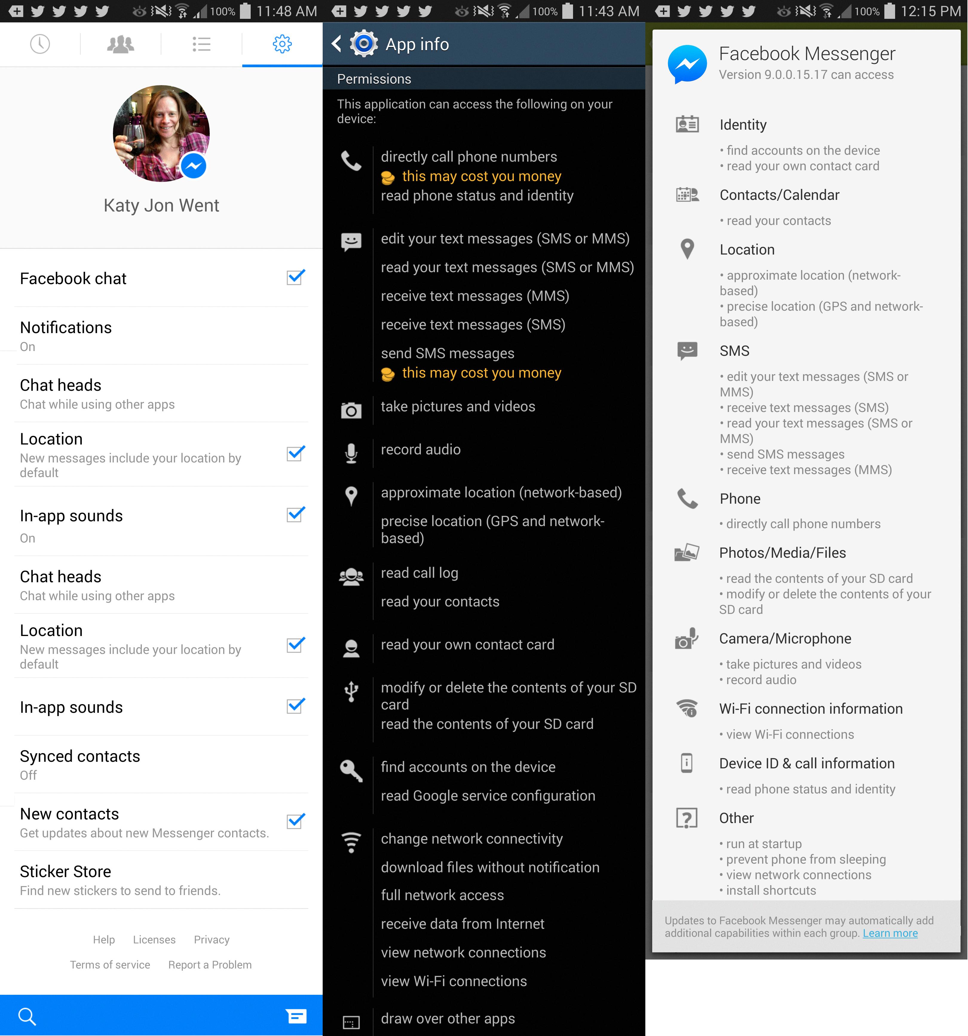 messenger setting android