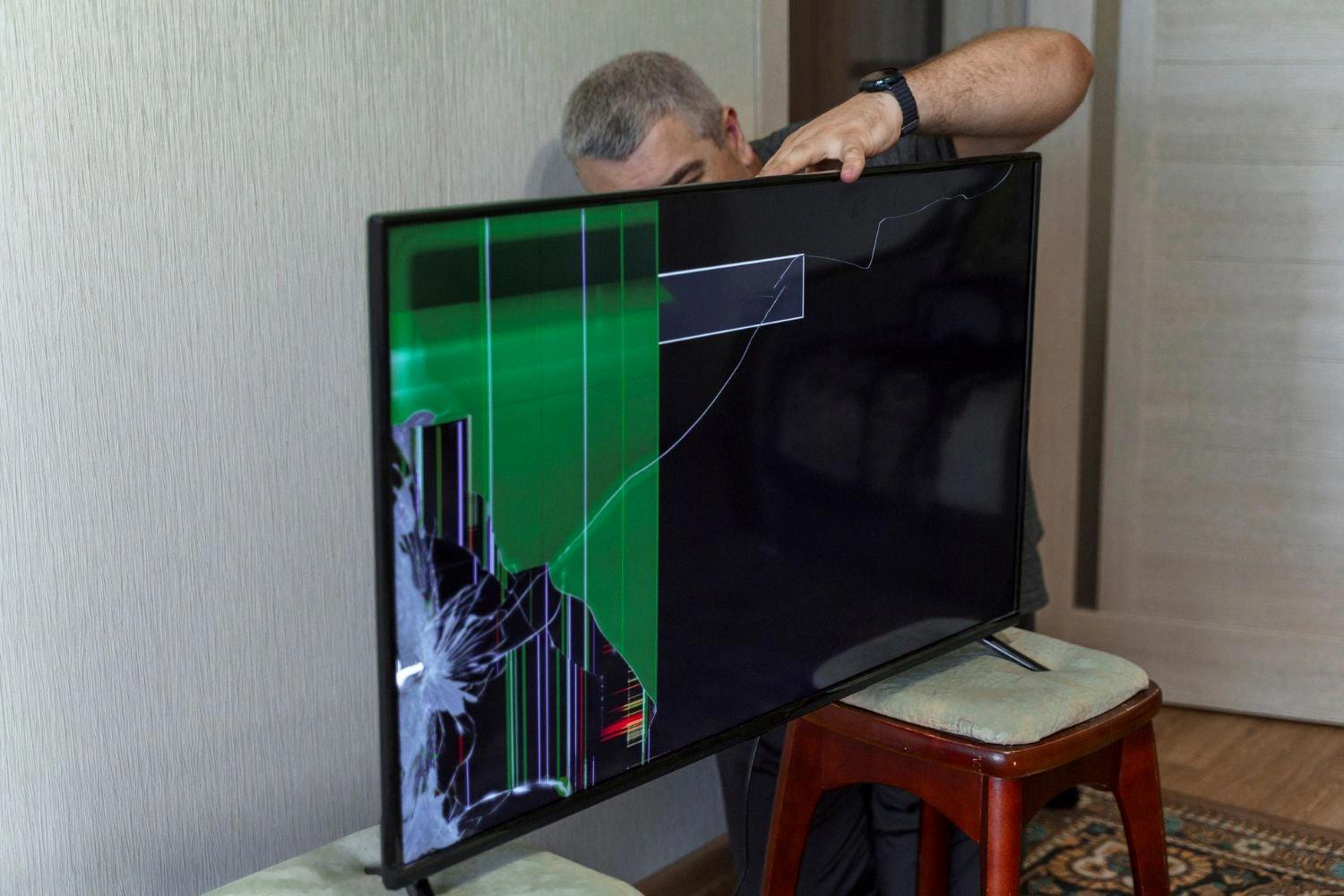 my tv screen is cracked on the inside
