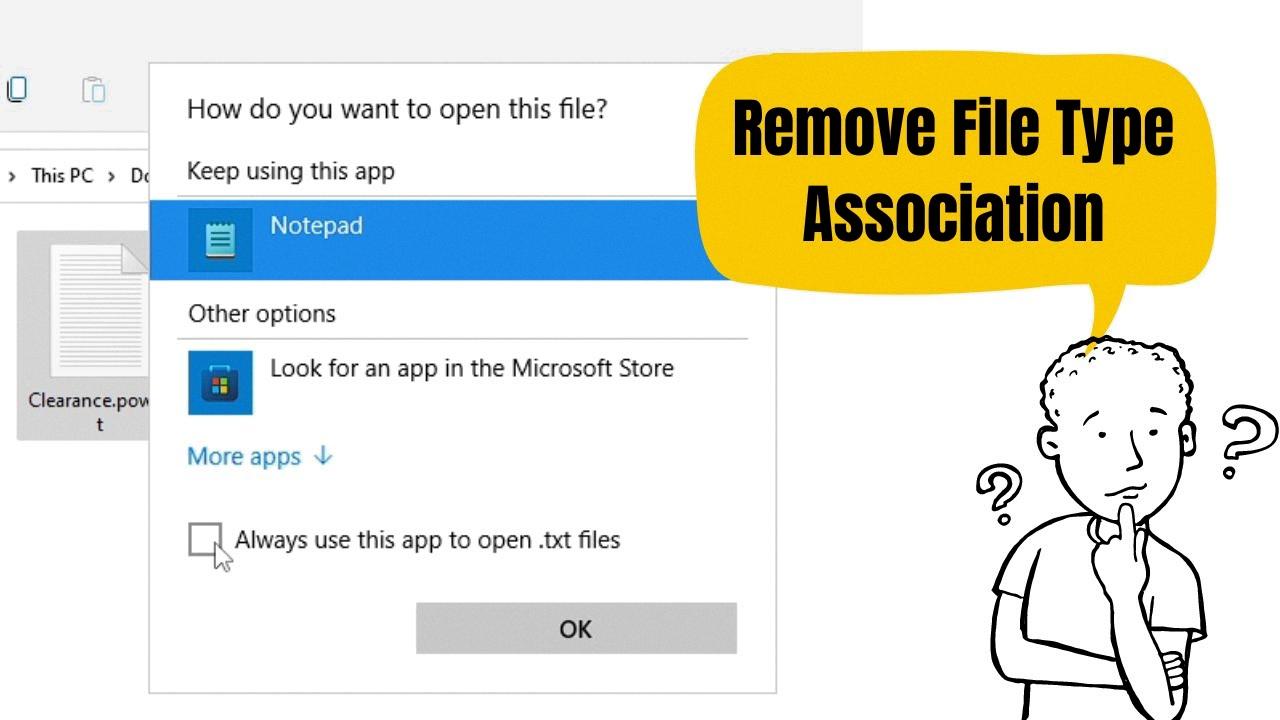 remove file association windows 10