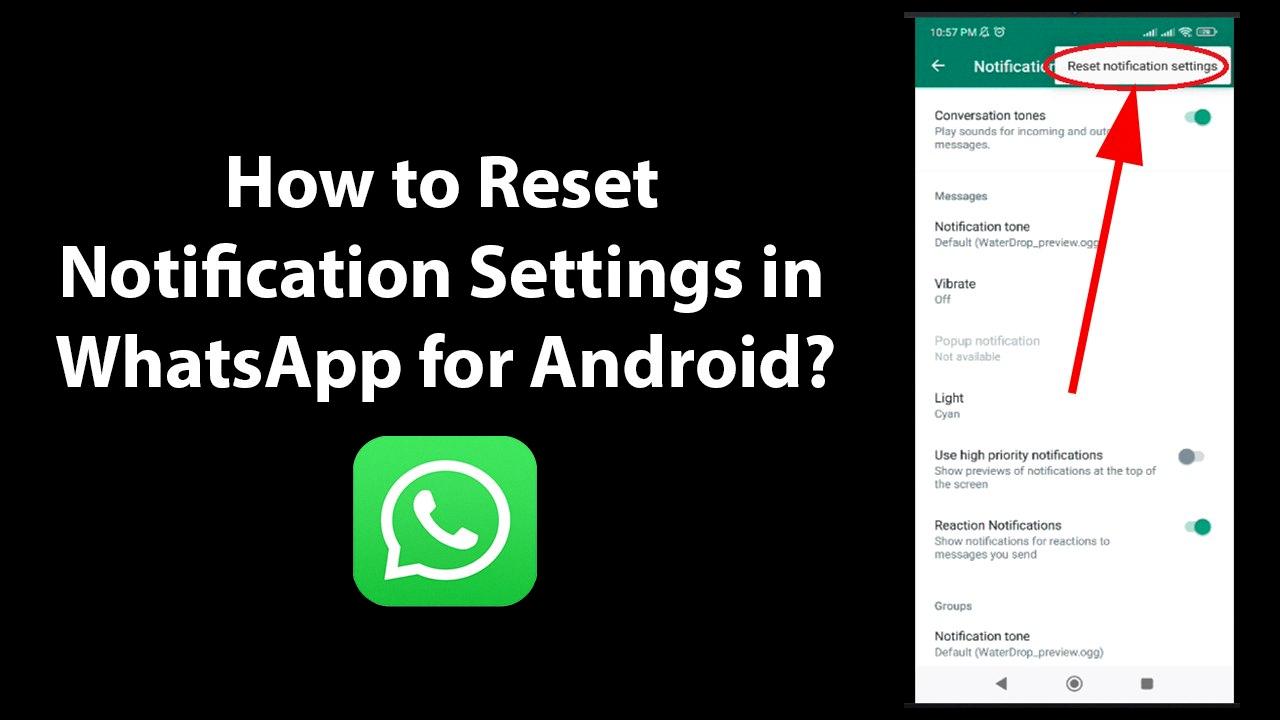 reset notification settings android