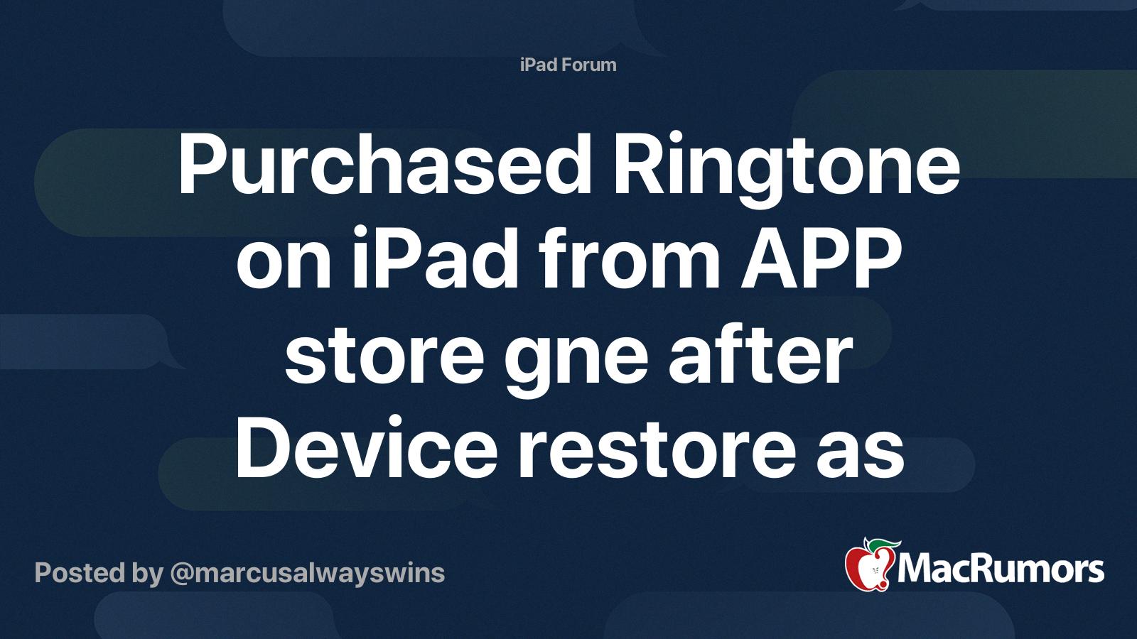restore ringtone