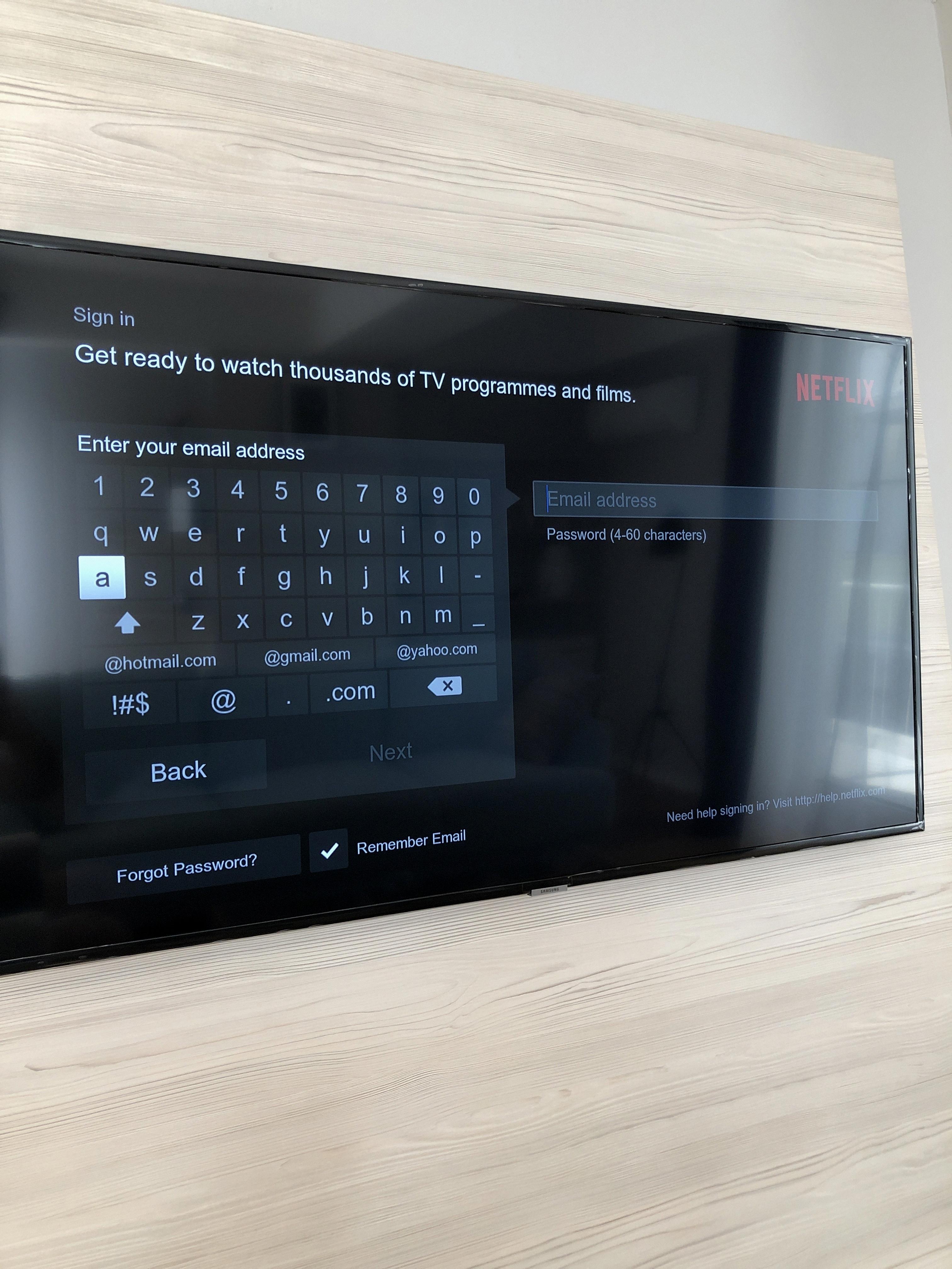 samsung smart tv keyboard on screen