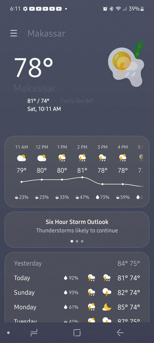 samsung weather app not working