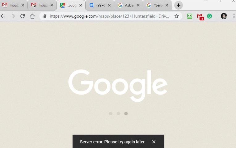 server error try again later