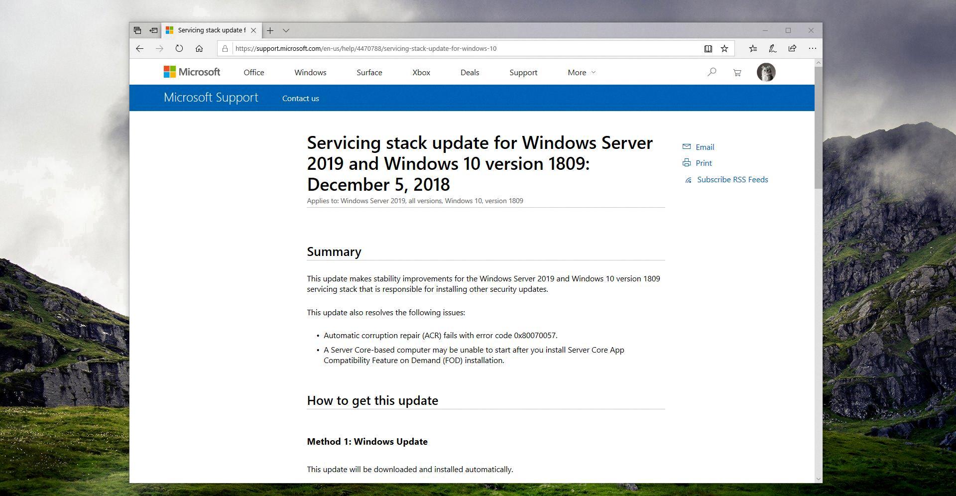 servicing stack updates
