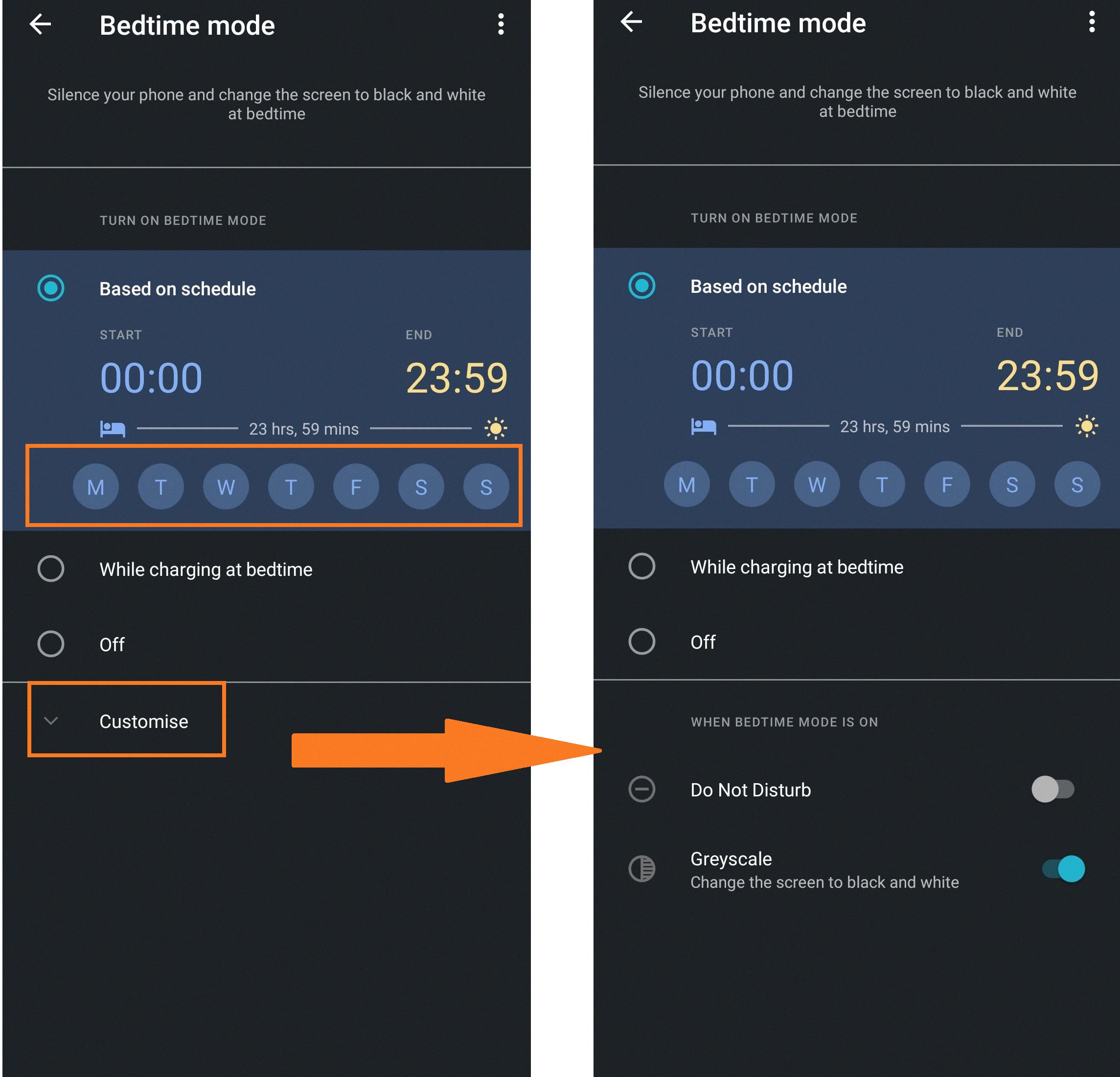 turn off grayscale android