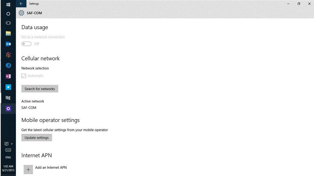 turn off metered connection windows 10