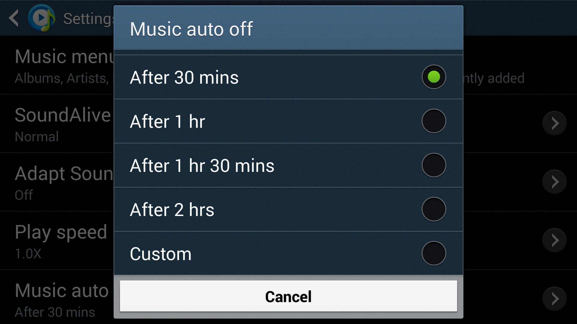 turn off music player on android