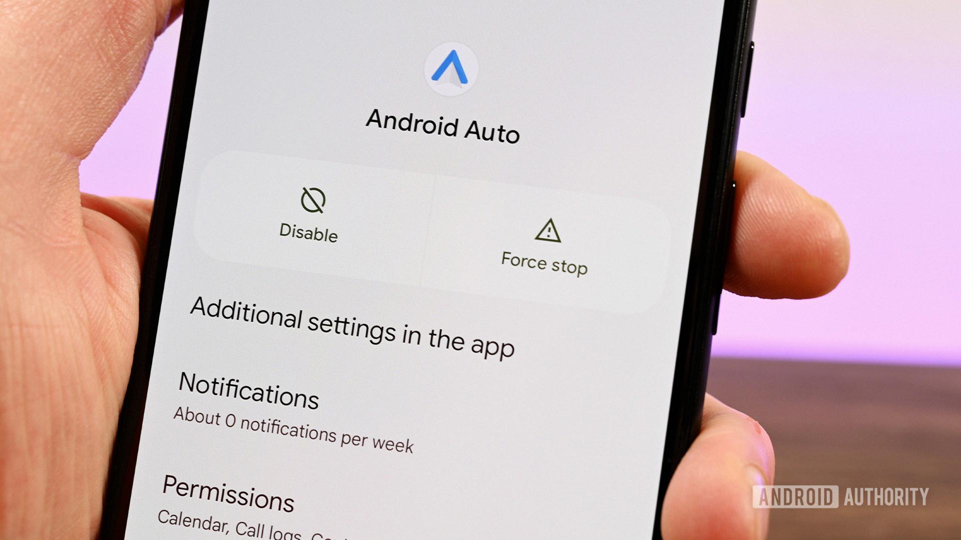 uninstall android auto