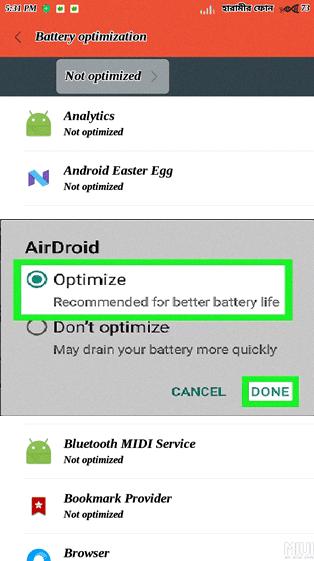 what is battery optimization