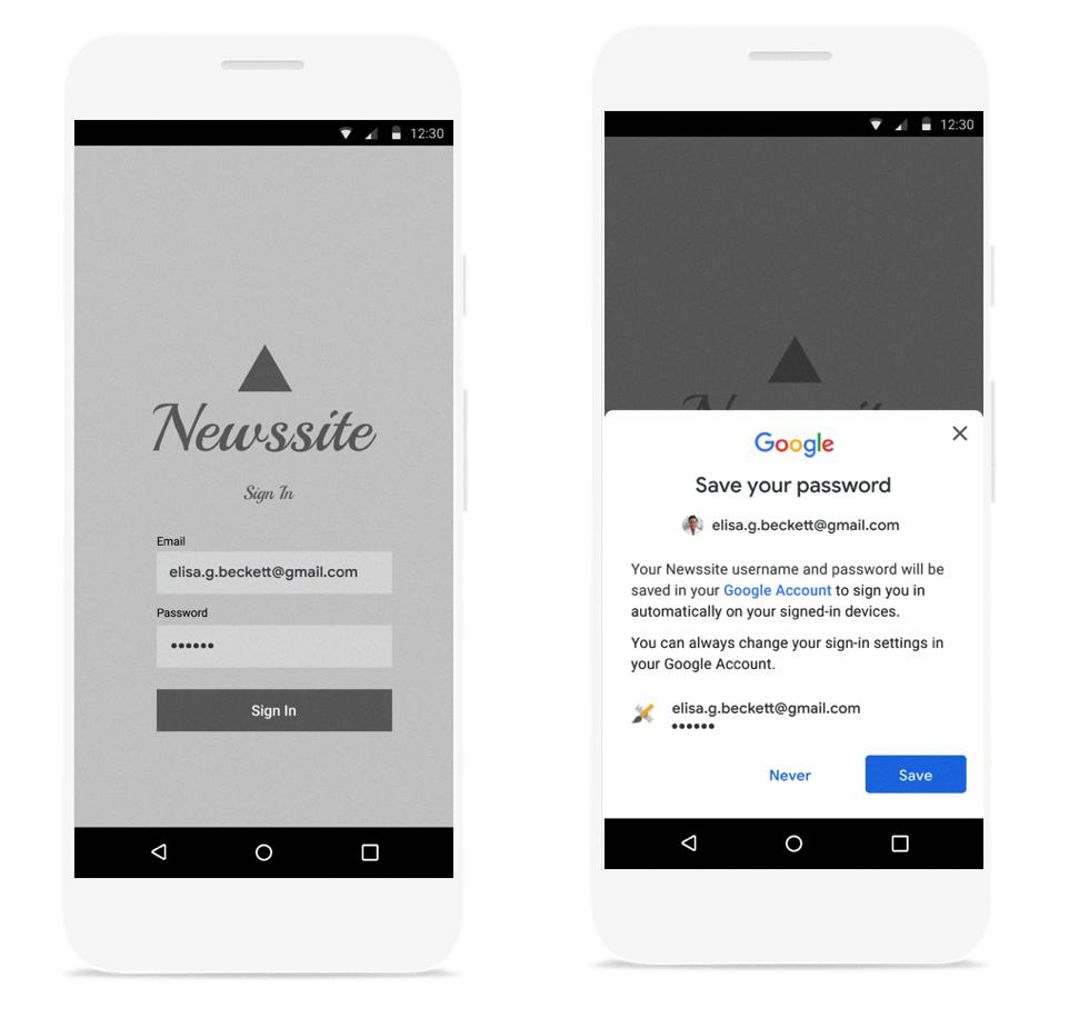 where are app passwords stored on android phone