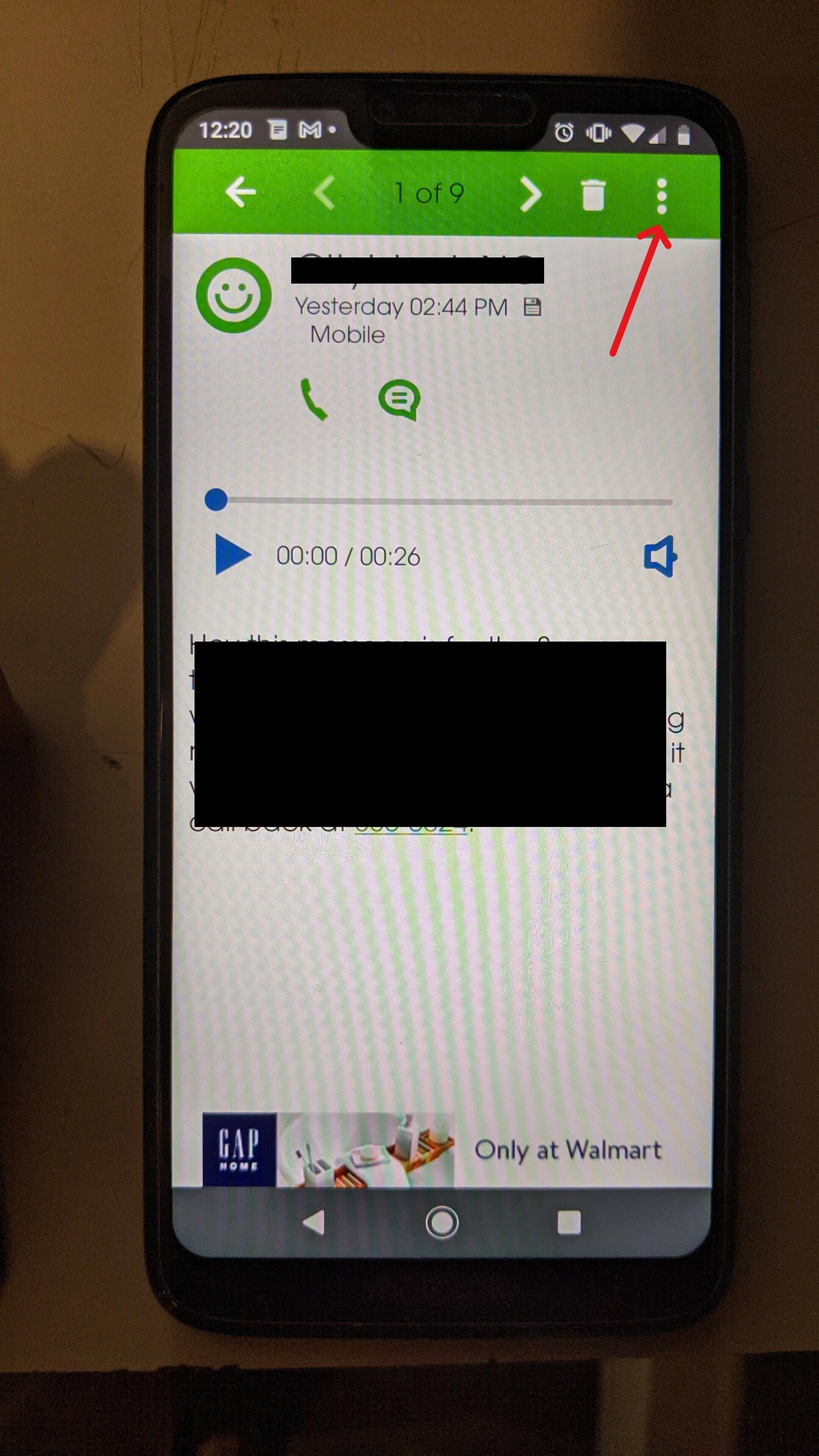 where are voicemails stored on android
