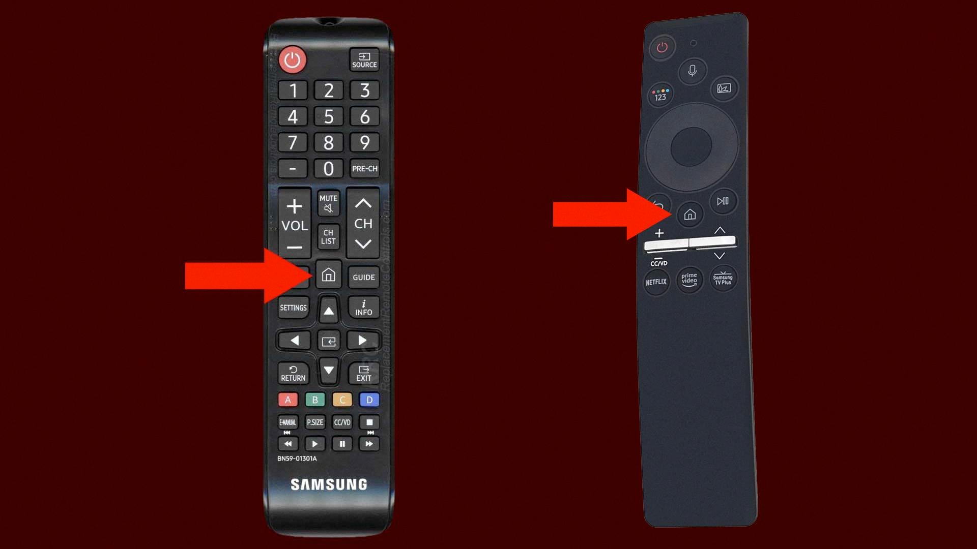 where is home button on samsung remote