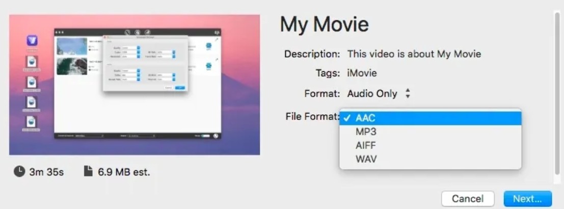 How to Export Audio from iMovie on iPhone or Mac 5