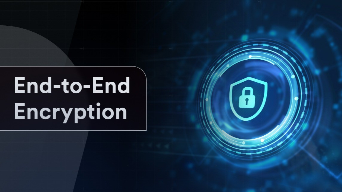 Smart Home Technology: The Definitive Guide 12 A cyber security themed diagram with the writing saying End-to-End Encryption.