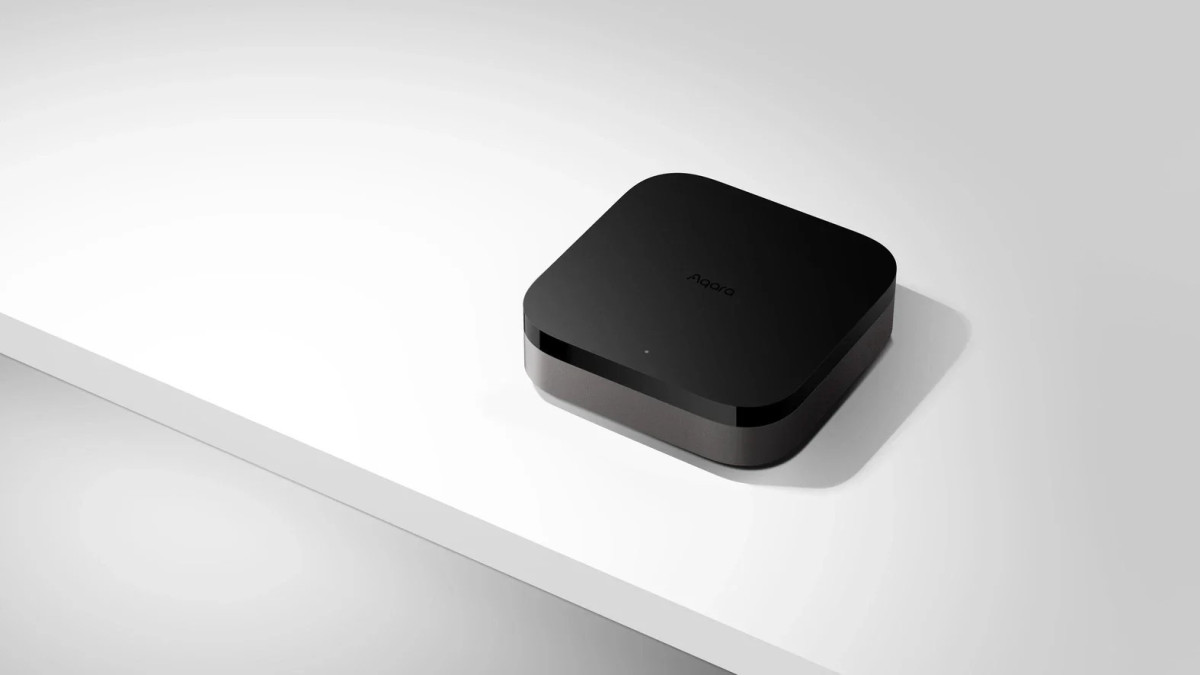 Smart Home hub on a white table.