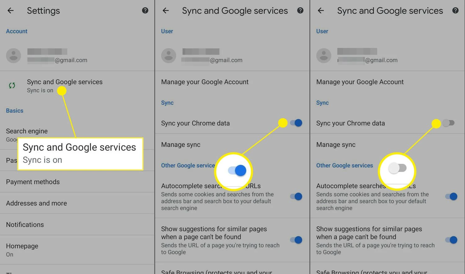 How To Stop iPhone Google Searches Appearing On Other Devices 2 Disabling Google Sync on iPhone